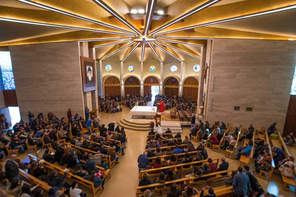 Interior view of Monastery Saint Maroun (Shrine of Saint Charbel)
