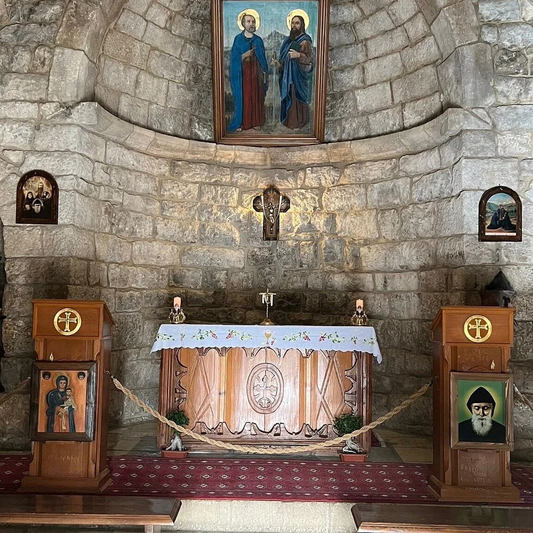 Interior view of Monastery Saint Maroun (Shrine of Saint Charbel)