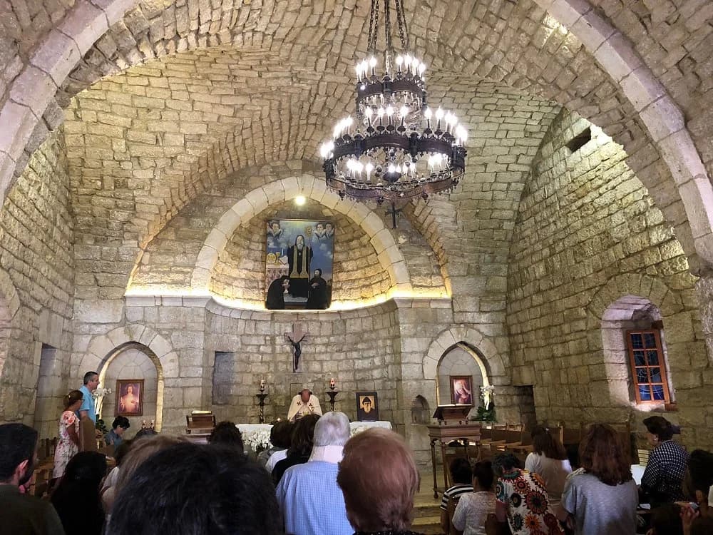 Interior view of Monastery Saint Maroun (Shrine of Saint Charbel)