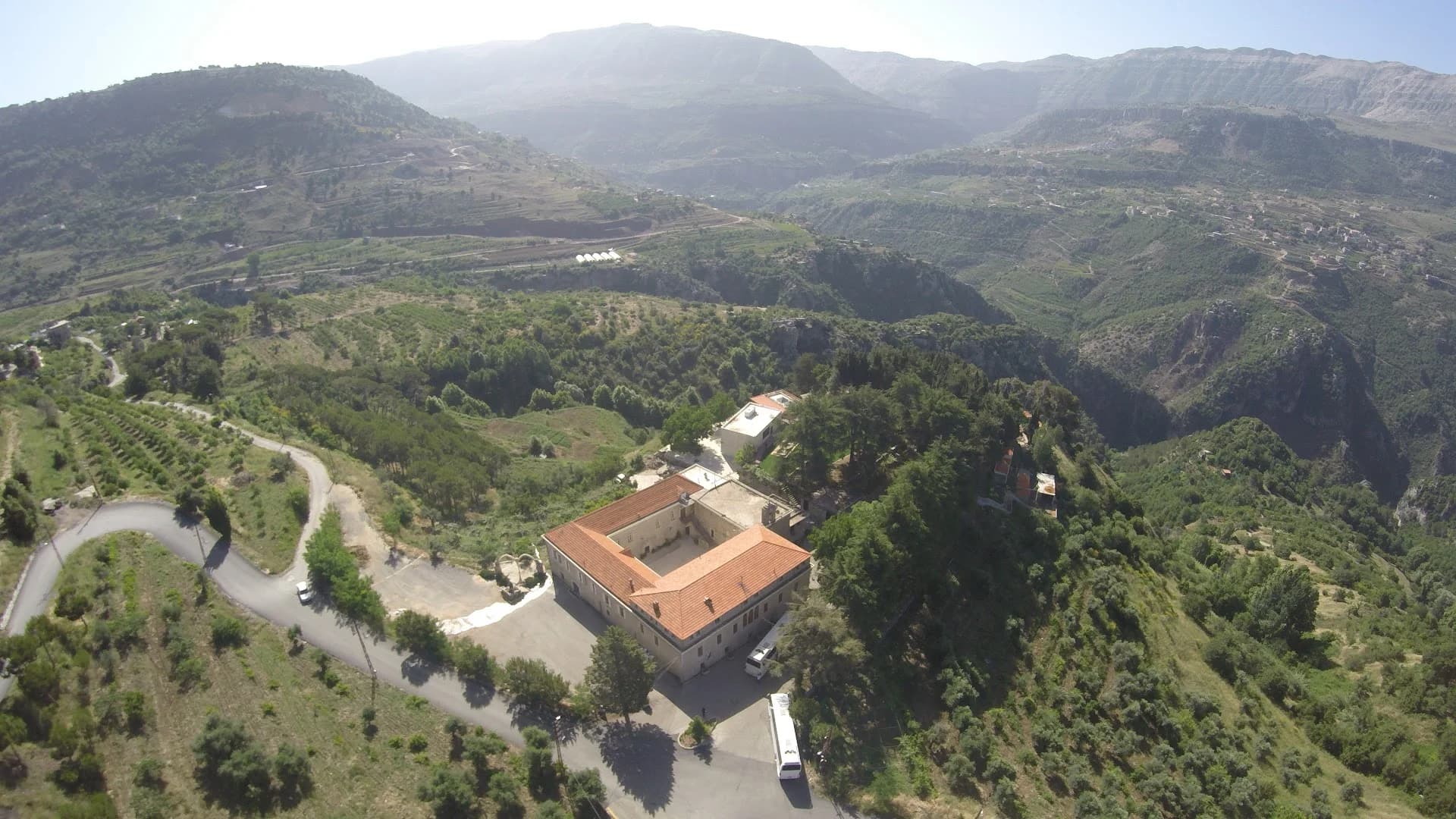 Aerial view of Saints Sarkis & Bakhos Monastery