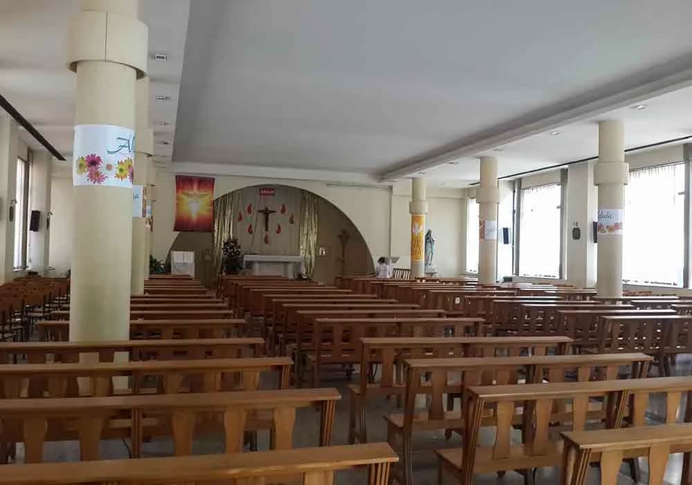 Interior view of Our Lady of the Angels Church