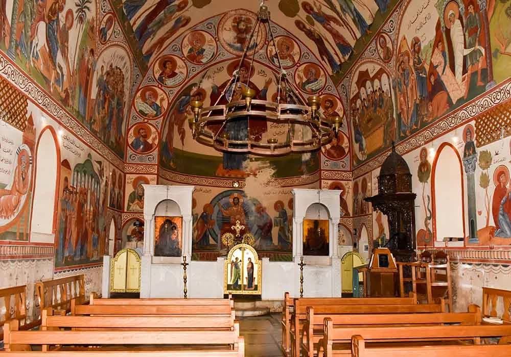 Interior view of Monastery of Our Lady the Watchtower (Deir Saydet el Natour)