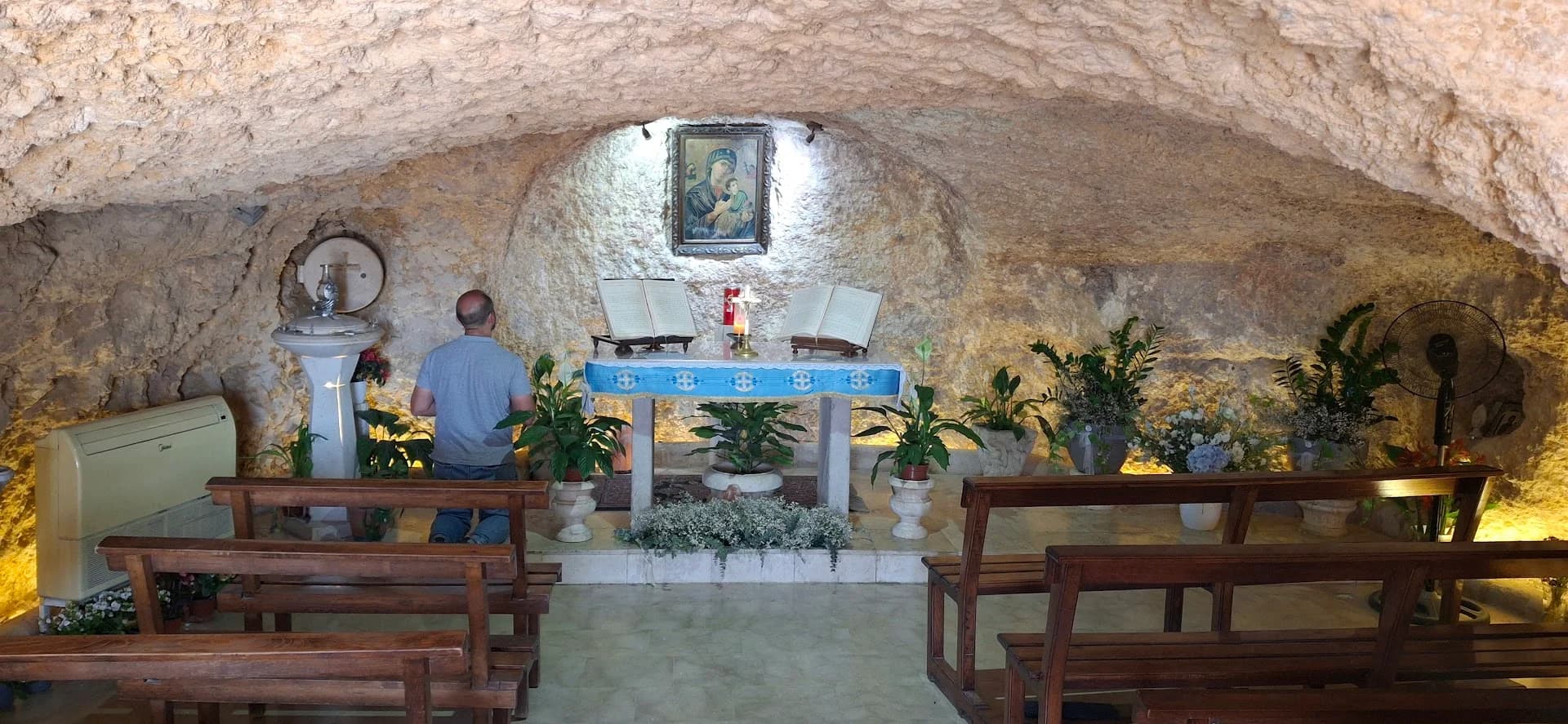 Interior view of Church of Our Lady of the Cave